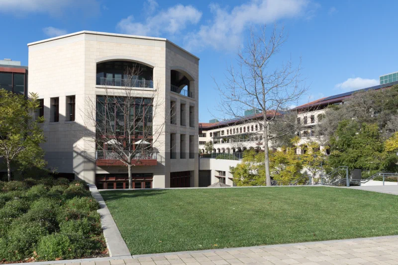 The Jen-Hsun Huang Engineering Center at Stanford University, photographed in December 2016.